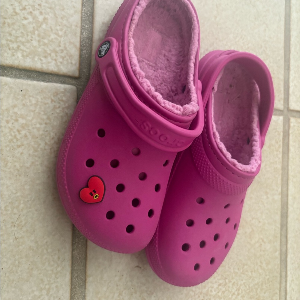 Pink Clogs with Heart Charm